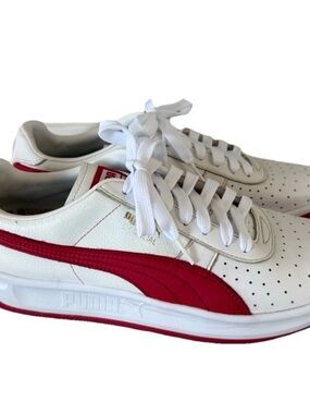 PUMA GV Special Men’s White/Red Leather Low Athletic Sneakers Size 10  Men’s